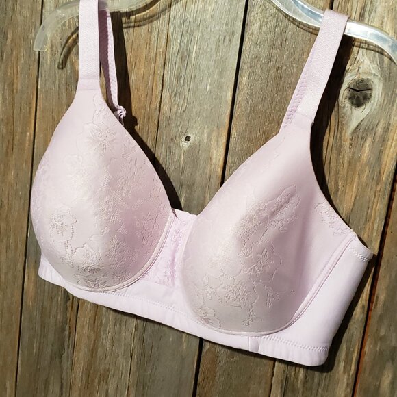 Vanity Fair Bra 40D Full Figure Beauty Lavender Back Smoother Wireless 71380 - Picture 2 of 4